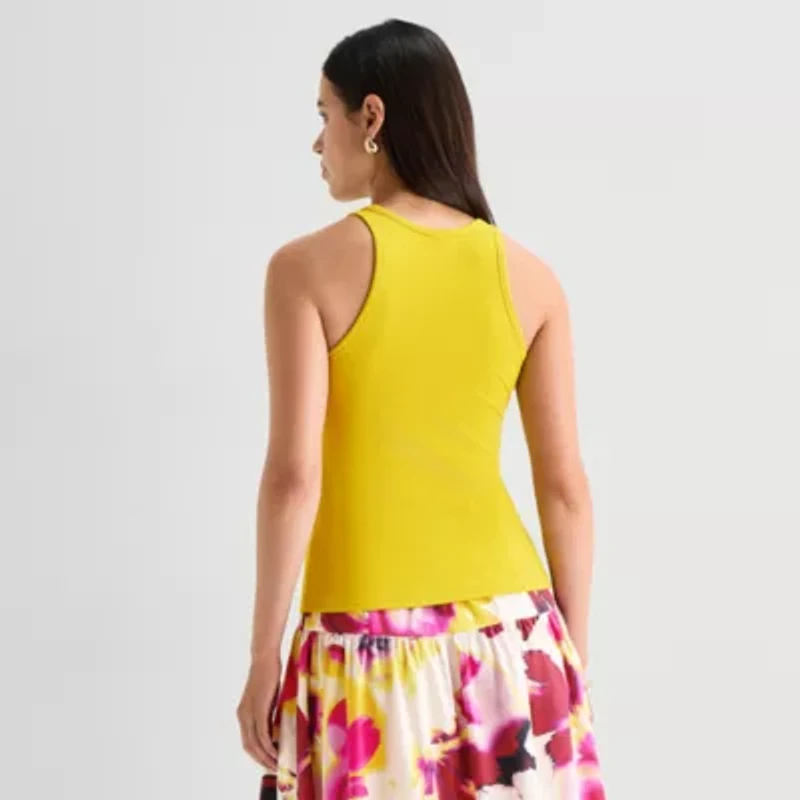 Worthington Womens Crew Neck Sleeveless Tank Top