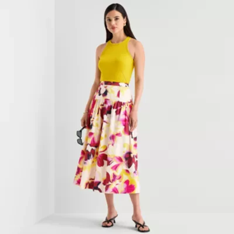 Worthington Womens Crew Neck Sleeveless Tank Top