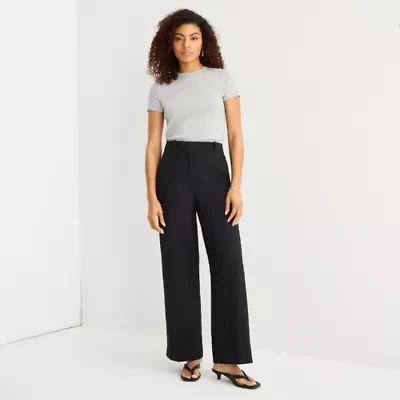 a.n.a Womens Wide Leg High Rise Trouser