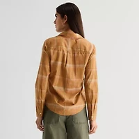 St. John's Bay Womens Cuffed Long Sleeve Regular Fit Button-Down Shirt