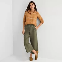 St. John's Bay Womens Cuffed Long Sleeve Regular Fit Button-Down Shirt