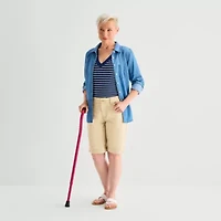 St. John's Bay Womens 11" Adaptive Easy-on + Easy-off Bermuda Short