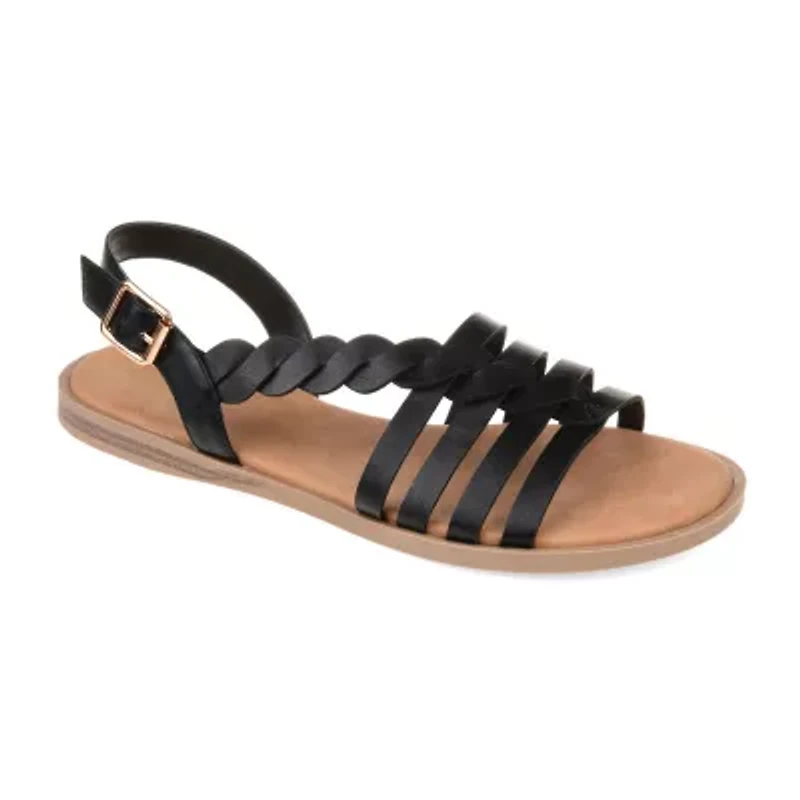 Journee Collection Cloudsteppers Womens Solay Ankle Strap Flat Sandals