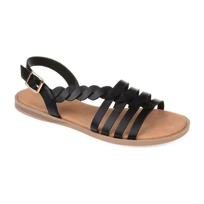 Journee Collection Cloudsteppers Womens Solay Ankle Strap Flat Sandals