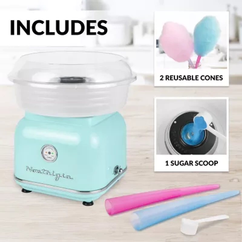 Nostalgia CLCM8AQ Classic Retro Hard & Sugar-Free Candy Cotton Candy Maker