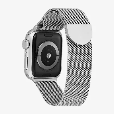 Withit Apple Compatible Unisex Adult Gray Stainless Steel Watch Band Wi/T-Am3840-013-08-Bx-01