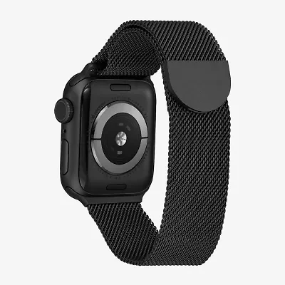 Withit Apple Compatible Unisex Adult Black Stainless Steel Watch Band Wi/T-Am4244-001-01-Bx-01