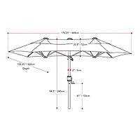 15 Feet Double Patio Umbrella