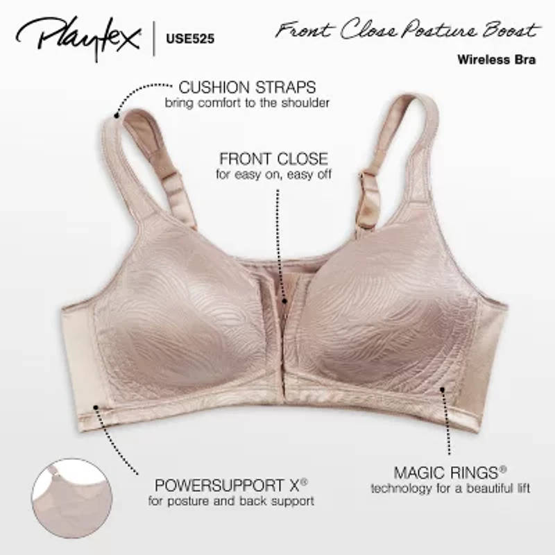 Playtex 18 Hour Posture Boost Front Close Full Coverage Wireless Bra E525
