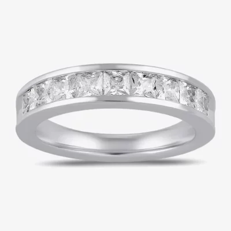 (F / Si2) Womens 1 1/2 CT. Lab Grown White Diamond 10K Gold Anniversary Band