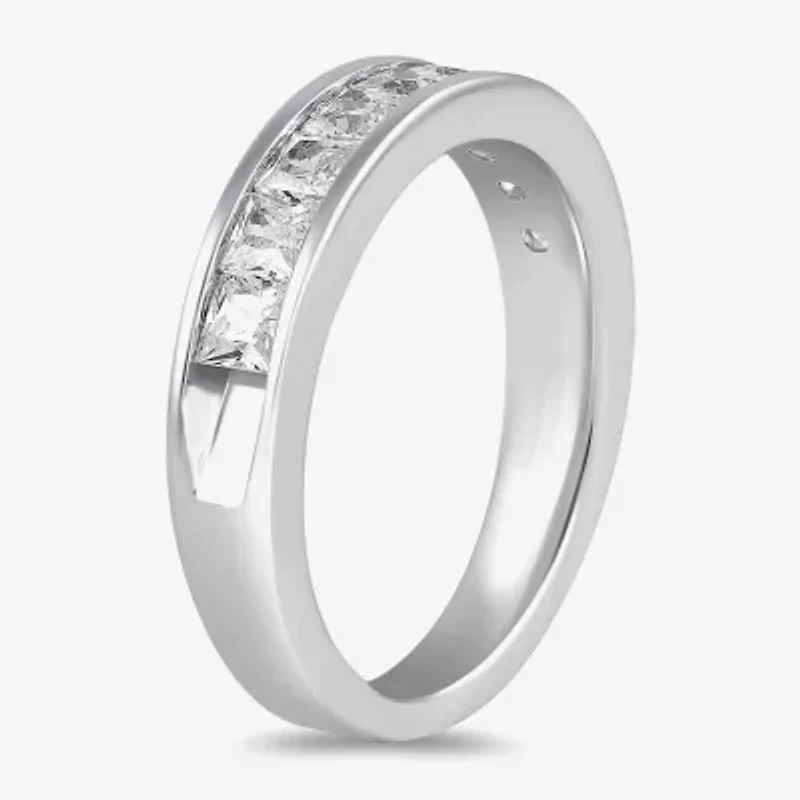 (F / Si2) Womens 1 1/2 CT. Lab Grown White Diamond 10K Gold Anniversary Band