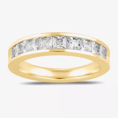 (F / Si2) Womens 1 1/2 CT. Lab Grown White Diamond 10K Gold Anniversary Band