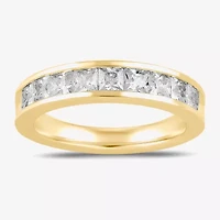 (F / Si2) Womens 1 1/2 CT. Lab Grown White Diamond 10K Gold Anniversary Band