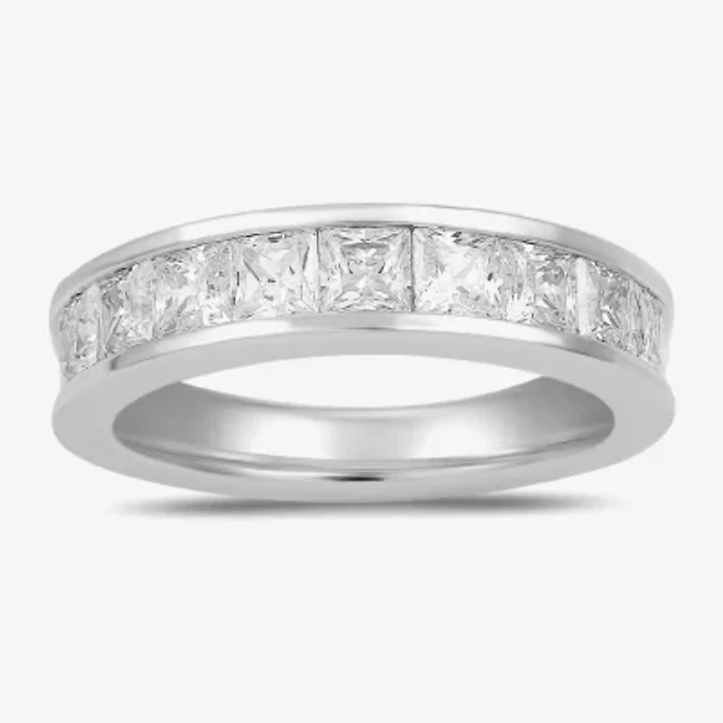 (F / Si2) Womens 2 CT. Lab Grown White Diamond 10K Gold Anniversary Band