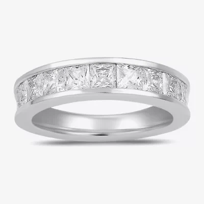 (F / Si2) Womens 2 CT. Lab Grown White Diamond 10K Gold Anniversary Band