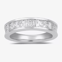 (F / Si2) Womens 2 CT. Lab Grown White Diamond 10K Gold Anniversary Band