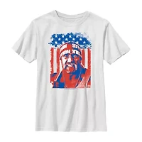 Little & Big Kid Boys Crew Neck Short Sleeve Flag Regular Fit WWE Graphic T-Shirt