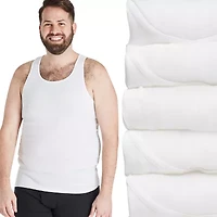 Hanes Mens Crew Neck Sleeveless 5 Pack Big Tank