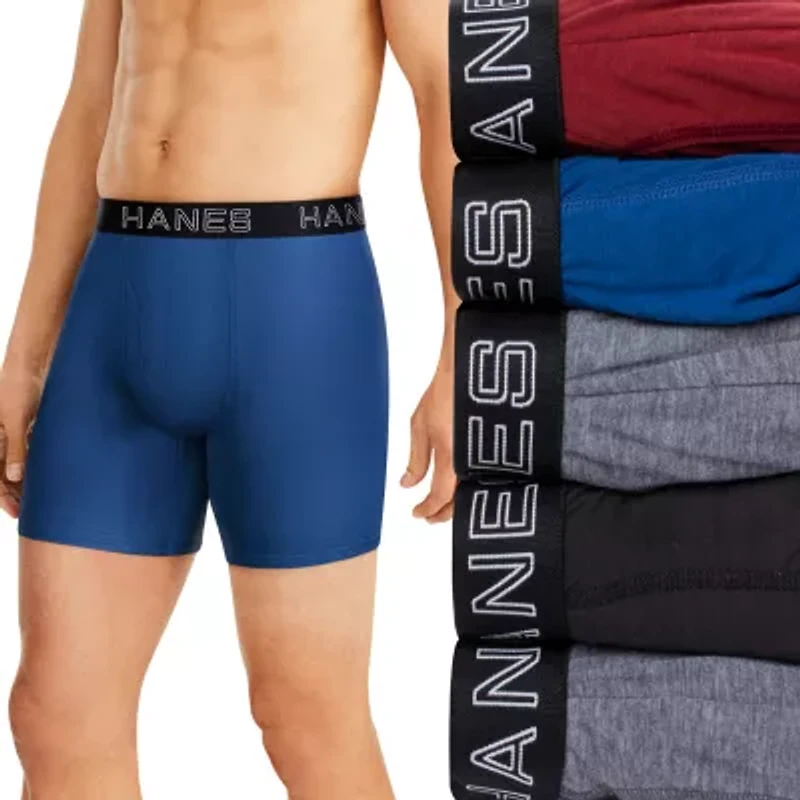 Hanes Ultimate Comfort Flex Fit Total Support Pouch Bonus Pack Mens 5 Boxer Briefs Ufsb51