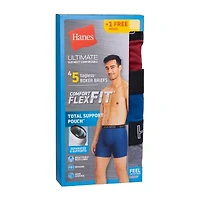 Hanes Ultimate Comfort Flex Fit Total Support Pouch Bonus Pack Mens 5 Boxer Briefs Ufsb51
