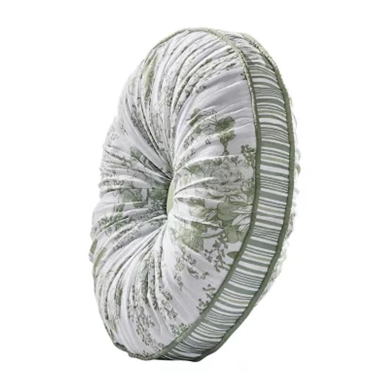 Laurel Manor Toile Garden Round Throw Pillow