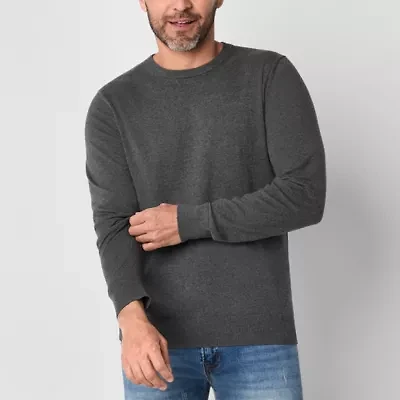 St. John's Bay Fine Gauge Mens Crew Neck Long Sleeve Pullover Sweater