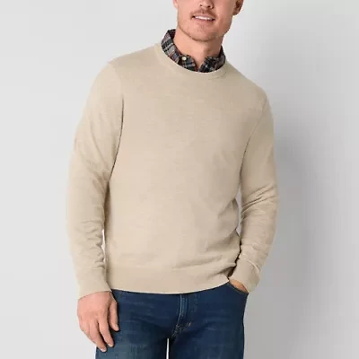 St. John's Bay Fine Gauge Mens Crew Neck Long Sleeve Pullover Sweater