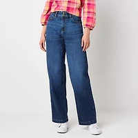 St. John's Bay Womens Tall High Rise Wide Leg Jean