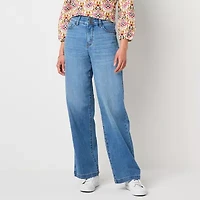 St. John's Bay Womens Tall High Rise Wide Leg Jean