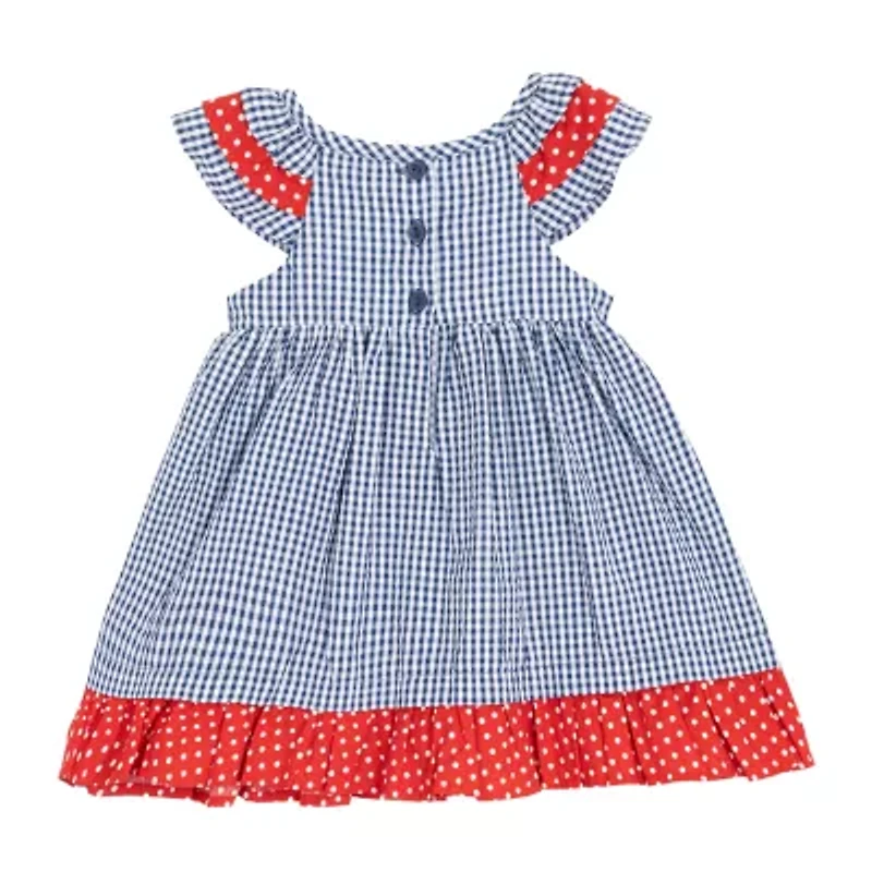 Rare Editions Baby Girls Short Sleeve Flutter Sleeve Fit + Flare Dress