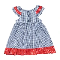 Rare Editions Baby Girls Short Sleeve Flutter Sleeve Fit + Flare Dress