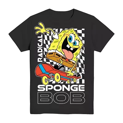 Little & Big Kid Boys Crew Neck Short Sleeve Regular Fit Spongebob Graphic T-Shirt