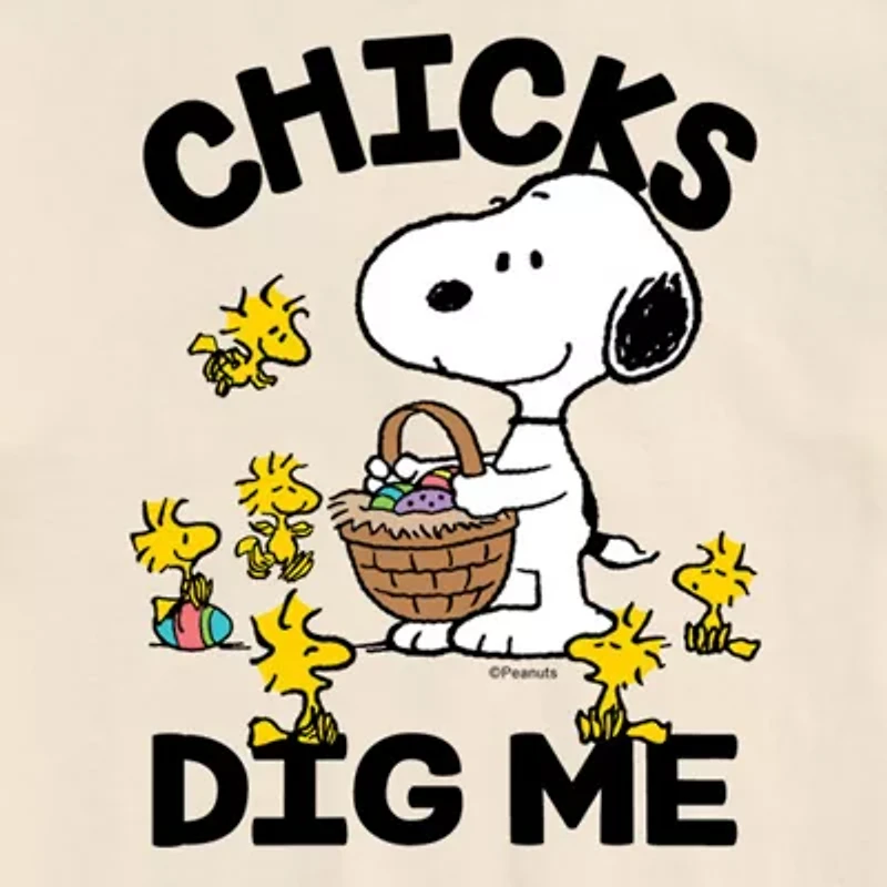 Mens Short Sleeve Peanuts Easter Graphic T-Shirt