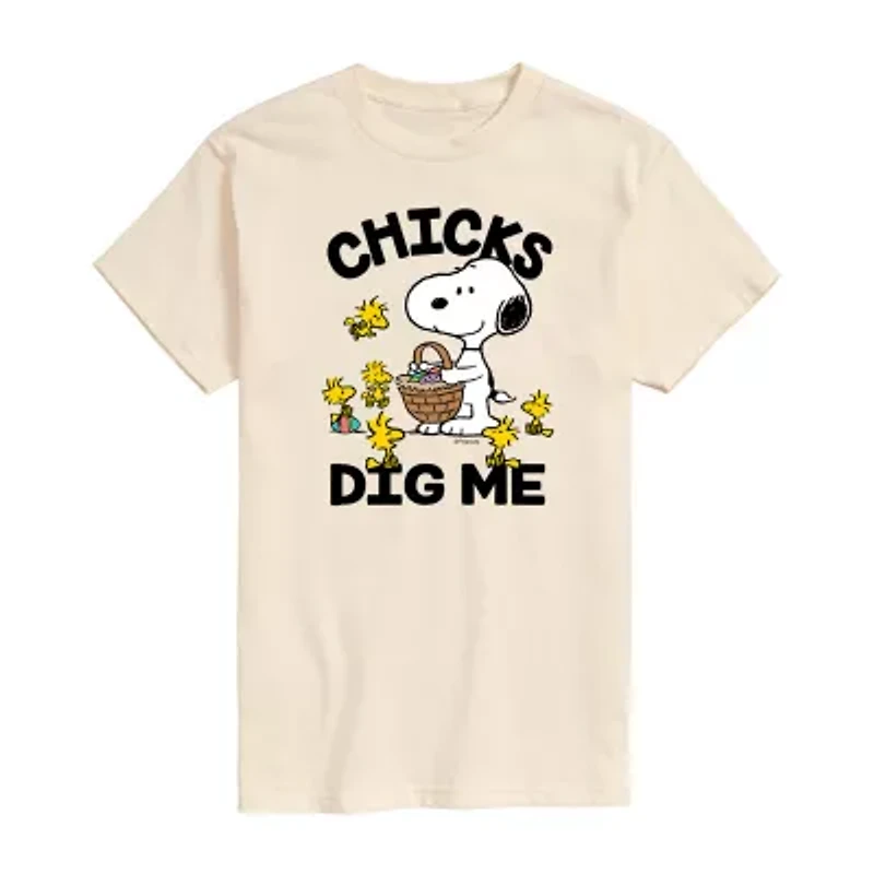 Mens Short Sleeve Peanuts Easter Graphic T-Shirt