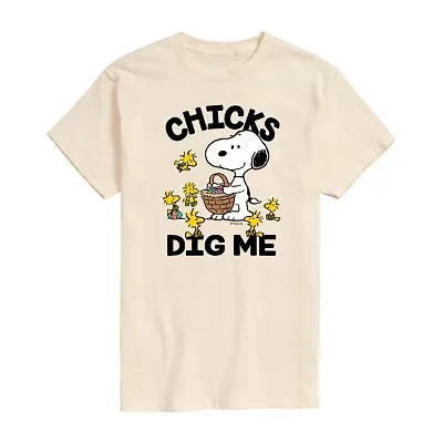 Mens Short Sleeve Peanuts Easter Graphic T-Shirt