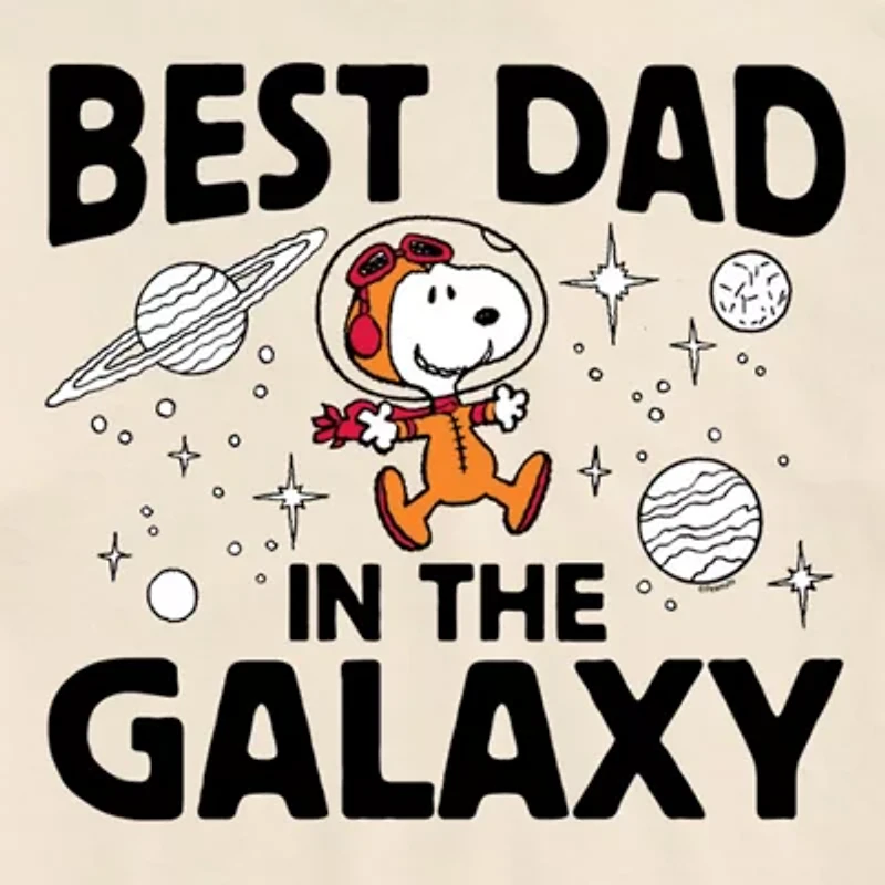 Mens Short Sleeve Peanuts Best Dad Graphic T-Shirt