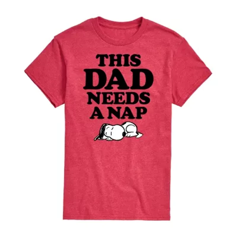 Mens Short Sleeve Peanuts Dad Nap Graphic T-Shirt