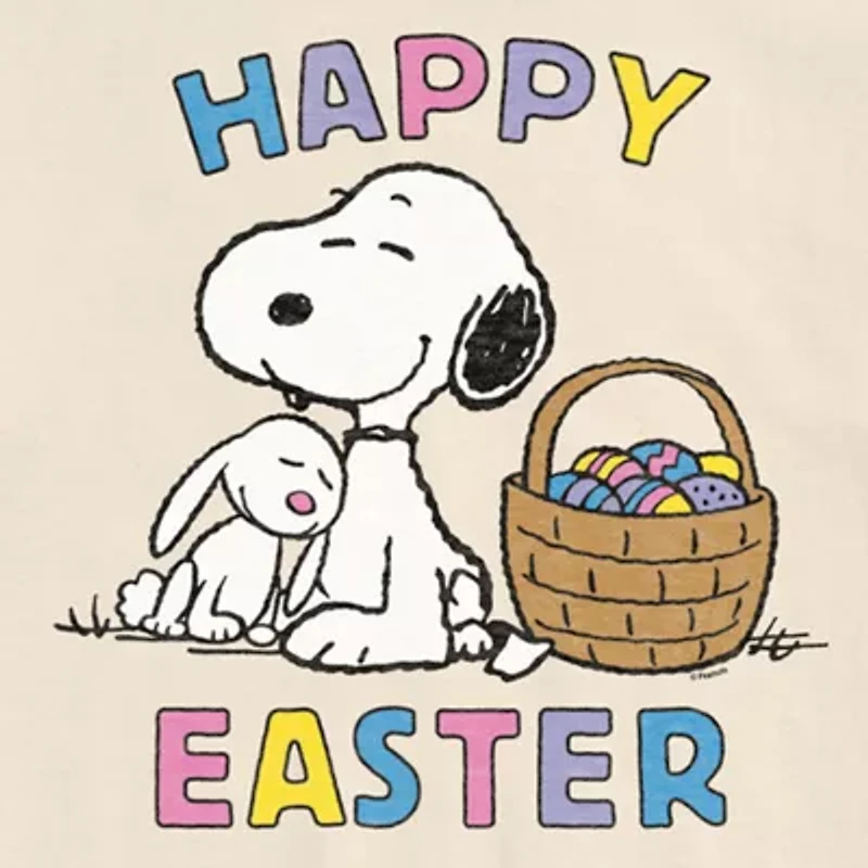 Mens Short Sleeve Peanuts Easter Graphic T-Shirt