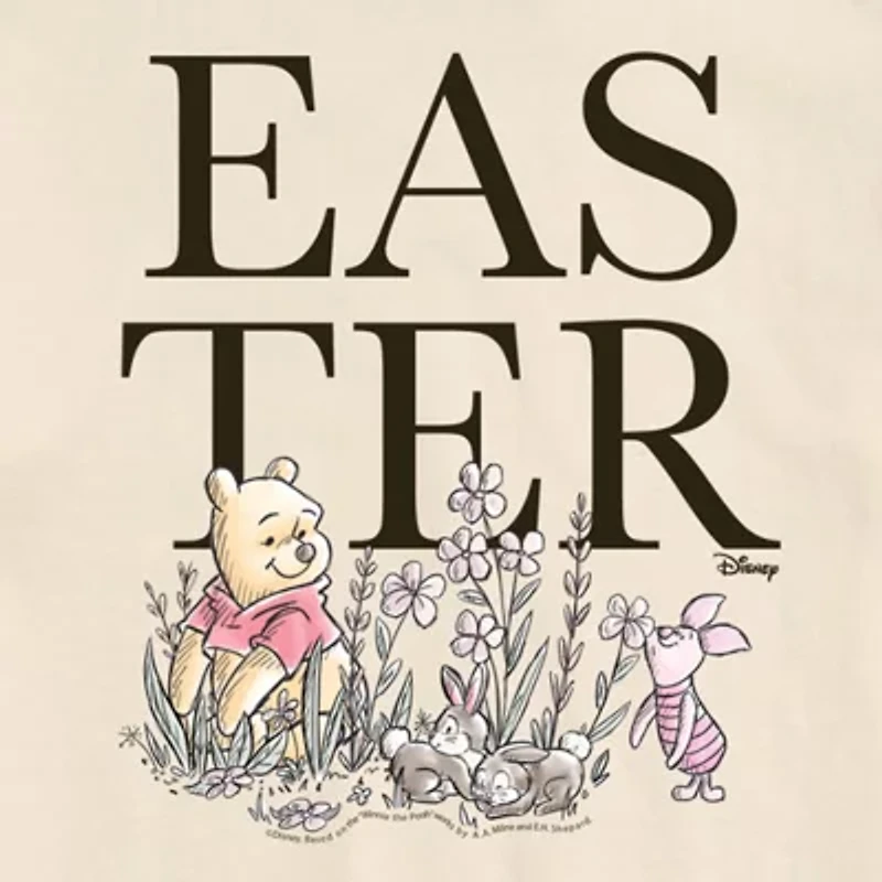 Mens Short Sleeve Winnie The Pooh Easter Graphic T-Shirt