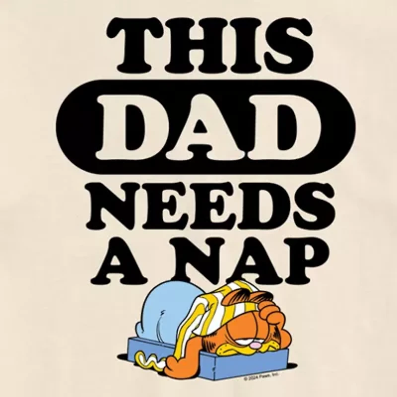 Mens Short Sleeve Garfield Dad Nap Graphic T-Shirt