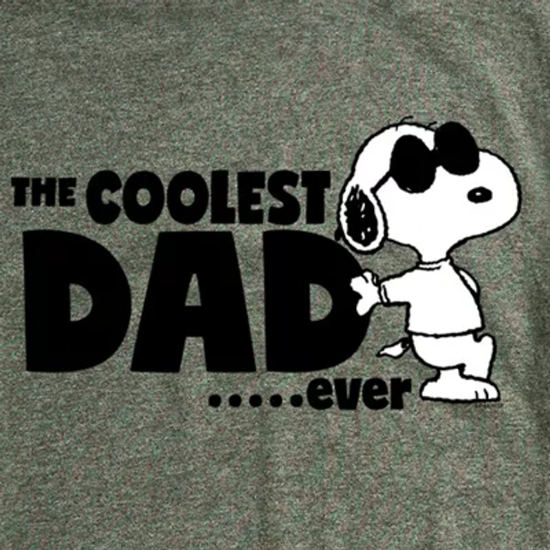 Mens Short Sleeve Peanuts Coolest Dad Graphic T-Shirt
