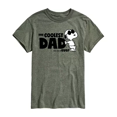 Mens Short Sleeve Peanuts Coolest Dad Graphic T-Shirt