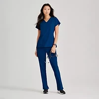 Barco Unify But167 Purpose 4-Pocket Womens Plus Tall V Neck Short Sleeve Stretch Fabric Moisture Wicking Wrinkle Resistant Scrub Top