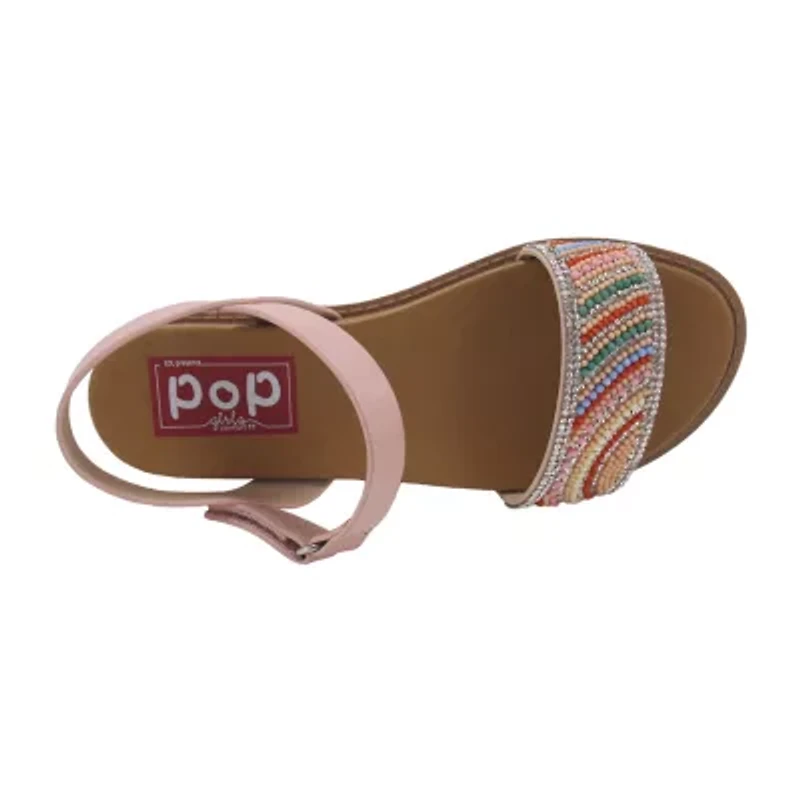 Pop Jacana Little & Big Kid Girls Adjustable Strap Footbed Sandals