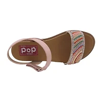 Pop Jacana Little & Big Kid Girls Adjustable Strap Footbed Sandals
