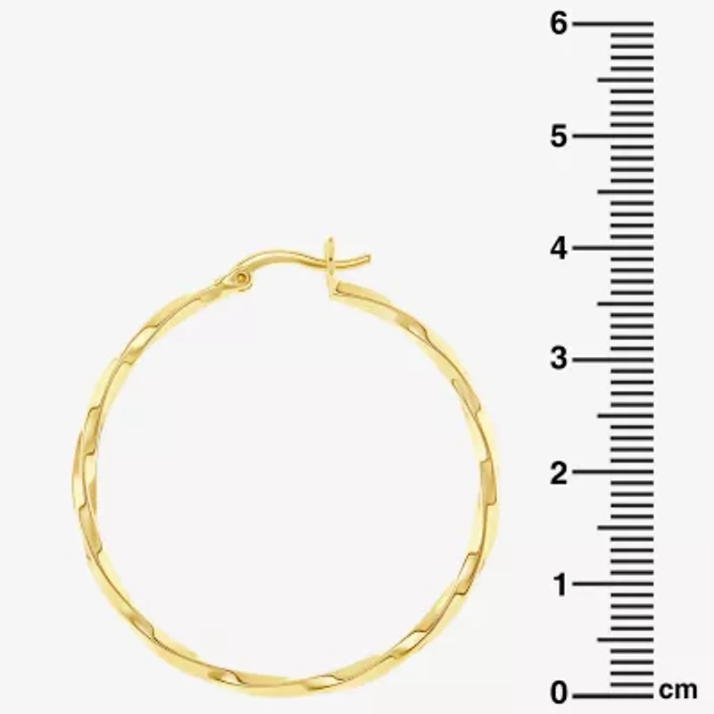 Silver Reflections Womens 18K Gold Over Brass 40mm Hoop Earrings