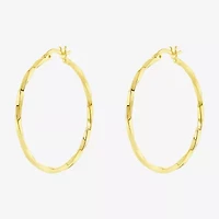 Silver Reflections Womens 18K Gold Over Brass 40mm Hoop Earrings