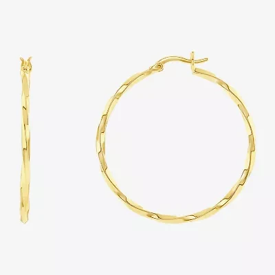 Silver Reflections Womens 18K Gold Over Brass 60mm Hoop Earrings