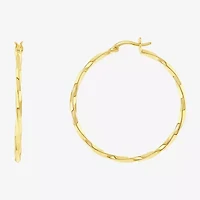 Silver Reflections Womens 18K Gold Over Brass 60mm Hoop Earrings