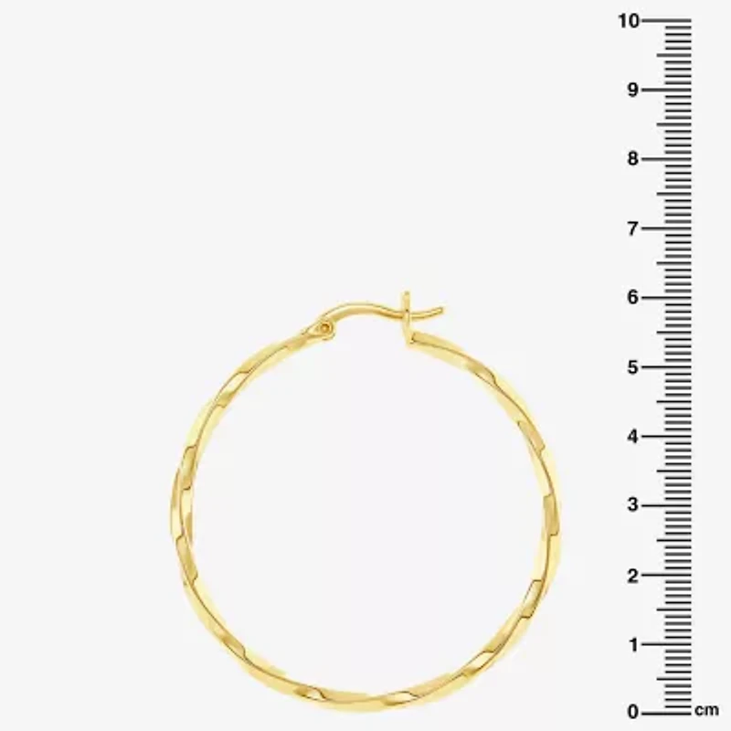 Silver Reflections Womens 18K Gold Over Brass 60mm Hoop Earrings